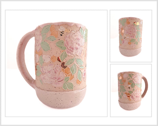 Peonies & Bees Mug