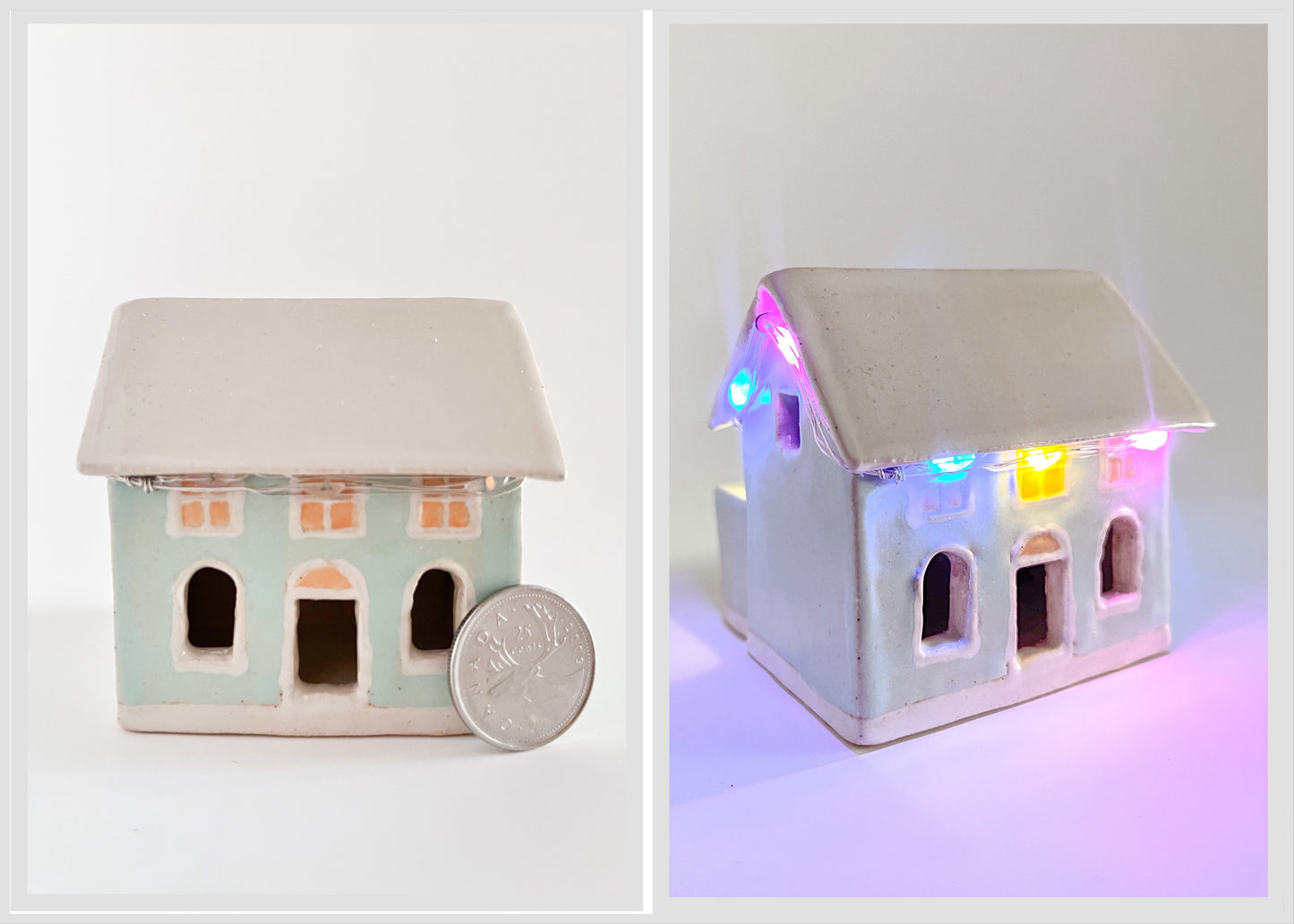 Mini Holiday Lights House (Blue)