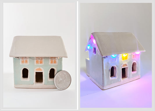 Mini Holiday Lights House (Blue)